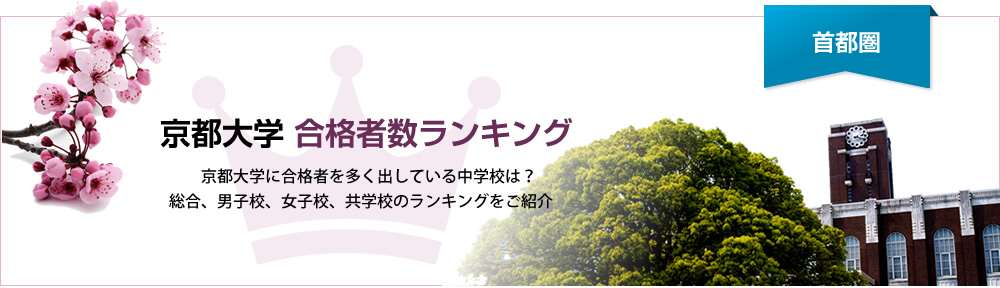 京都大学 合格者ランキング | 京都大学に合格者を多く出している中学校をランキングでご紹介。京大合格者が高い中学校をランキングで紹介。